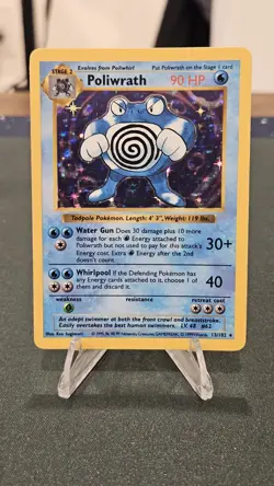 Pokemon Base *Shadowless* Poliwrath holo, Poliwhirl & Poliwag Lot 3 Cards #13 - Image 3