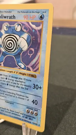 Pokemon Base *Shadowless* Poliwrath holo, Poliwhirl & Poliwag Lot 3 Cards #13 - Image 4
