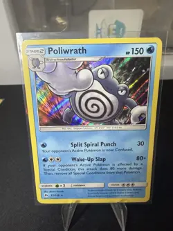 Poliwrath Holo Rare 32/149 Sun & Moon Reverse Holo Near Mint Pokemon Card - Image 3