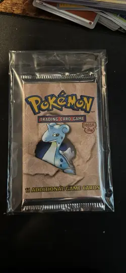 Pokemon Fossil unlimited Lapras Art Sealed Booster Pack 11 Cards English - Image 1