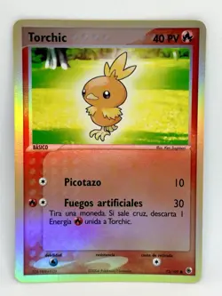 SPANISH Torchic 73/109 Reverse Holo EX Ruby and Sapphire 2004 Pokemon Card NM 🔥 - Image 1