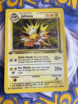 Pokemon Card Jolteon 4/64 Jungle 1st Edition HOLO RARE - LP - Image 1