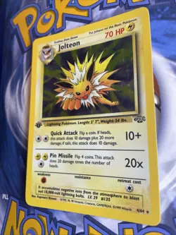 Pokemon Card Jolteon 4/64 Jungle 1st Edition HOLO RARE - LP - Image 3