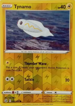 095/264 TYNAMO REVERSE HOLO FUSION STRIKE POKEMON CARD - Image 1