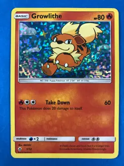 Growlithe 1/12 McDonalds 2018 Promo Holo Rare Pokemon Card HP DMG - Image 1