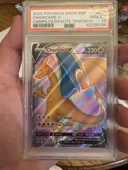 2020 Pokemon SWSH BSP Charizard V #50 Champions Path ETB Promo PSA 10 GEM MT - Image 1