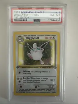 Pokemon PSA 8 1st Edition Wigglytuff 16/64 Jungle Holo - Image 1