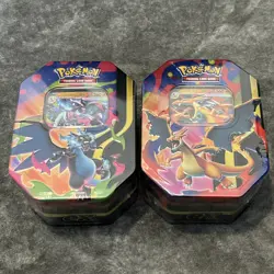 Pokemon TCG Mega Charizard ex Tins X + Y - Set of 2 | New & Sealed - Image 1