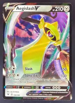 2020 Pokemon Gaming Sword & Shield Vivid Voltage Aegislash V #126/185 - Image 1