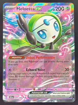 2025 Pokemon Gaming SV Black Bolt - BLK EN Meloetta ex #044/086 Double Rare - Image 1