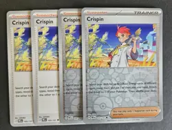 Crispin 133/142 x4 2 Reverse Holo 2 Regular PRE Pokemon TCG Playset - Image 1