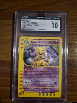 Pop 20! CGC 10 Alakazam Expedition 1/165 Holo Rare Pokemon Card 2002 Gem Mint - Image 1