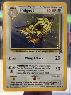 Pokemon TCG Pidgeot Base Set 2 14/130 Holo Unlimited Holo Rare LP - Image 1