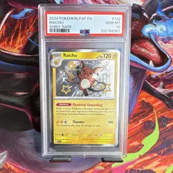 Raichu 132/091 SV: Paldean Fates Shiny Rare Holo PSA 10 120 HP Pokemon TCG - Image 1