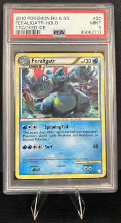 2010 POKEMON HEARTGOLD & SOULSILVER 20/123 FERALIGATR CRACKED ICE HOLO PSA 9 - Image 1