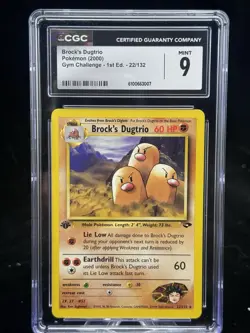 Brock’s Dugtrio #22 1st Edition Gym Challenge 2000 Pokemon CGC 9 🪨 - Image 1