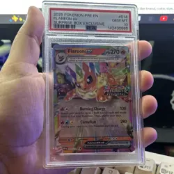 2025 POKEMON PRISMATIC EVOLUTIONS EN #014 FLAREON EX SURPRISE BOX PSA 10 - Image 1