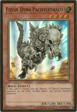 Yugioh! LP Fossil Dyna Pachycephalo - MGED-EN008 - Premium Gold Rare - 1st Editi - Image 1