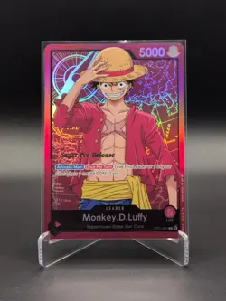 One Piece Monkey.D.Luffy Super Pre-Release Straw Hat Crew ST01-001 - Image 1