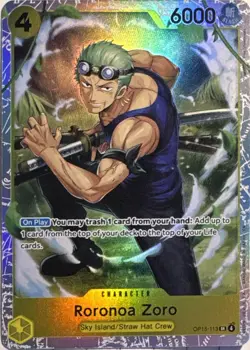 Roronoa Zoro OP15-113 Super Rare Adventure on Kami's Island Foil Near Mint - Image 1