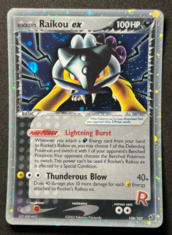 Rocket's Raikou ex 108/107 Pokemon Ex Deoxys -Holo w. Swirls🌀Secret Rare-NP/NM+ - Image 1