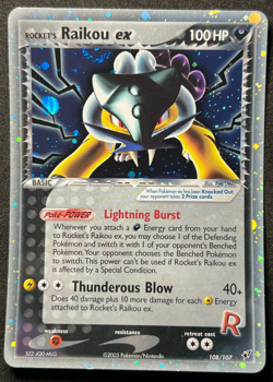 Rocket's Raikou ex 108/107 Pokemon Ex Deoxys -Holo w. Swirls🌀Secret Rare-NP/NM+ - Image 2