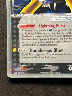 Rocket's Raikou ex 108/107 Pokemon Ex Deoxys -Holo w. Swirls🌀Secret Rare-NP/NM+ - Image 5