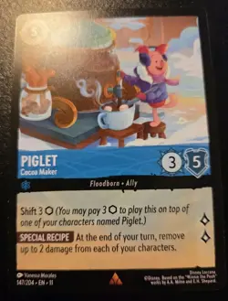Piglet - Cocoa Maker 147/204 Rare Winterspell Disney Lorcana TCG - Image 1