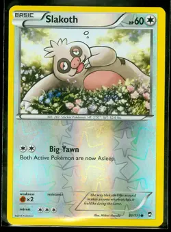 Pokemon SLAKOTH 81/111 - XY Furious Fists Rev Holo MINT! - Image 1