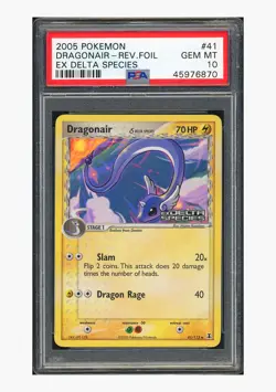PTCG Pokemon PSA10 Dragonair Reverse Foil 2005 41/113 EX Delta Species English - Image 1