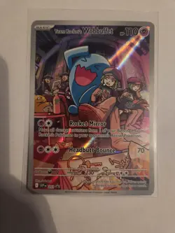 Pokemon TCG Team Rockets Wobbuffet ETB Promo Card 203 Holo - Image 1