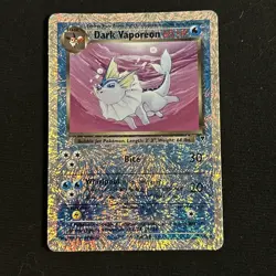 Pokemon Dark Vaporeon Reverse Holo Card 9/110 2002 Legendary Collection RARE NM - Image 1
