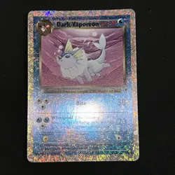 Pokemon Dark Vaporeon Reverse Holo Card 9/110 2002 Legendary Collection RARE NM - Image 2