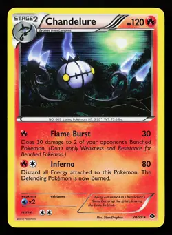 Chandelure 20/99 Holo Rare Next Destinies Pokemon Card - Image 1