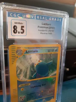 Lanturn Aquapolis Reverse Holo Cgc 8.5 NM/MINT+ Card 20/147 2003 Pokemon psa Car - Image 2