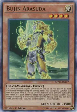 Yugioh! LP Bujin Arasuda - MP14-EN207 - Ultra Rare - 1st Edition Lightly Played, - Image 1