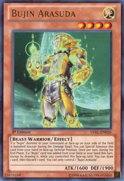 Yugioh! MP Bujin Arasuda - LVAL-EN026 - Ultra Rare - 1st Edition Moderately Play - Image 1