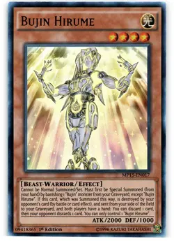 Yugioh! MP Bujin Hirume - MP15-EN017 - Ultra Rare - 1st Edition Moderately Playe - Image 1