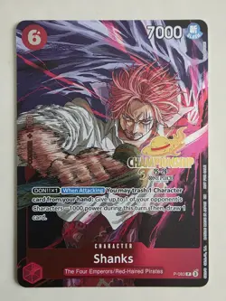 2025 One Piece Shanks CS Championships Gold Foil Stamp Card Event English P-083 - Image 1