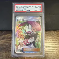 2019 POKEMON SUN & MOON HIDDEN FATES #68 FULL ART/JESSIE & JAMES PSA 10 - Image 1