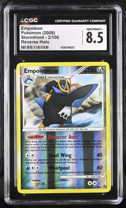 CGC 8.5 Empoleon 2008 Stormfront 2/100 Reverse Holo Pokemon Card - Image 1
