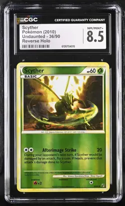CGC 8.5 Scyther 2010 Undaunted 36/90 Reverse Holo Pokemon Card - Image 1