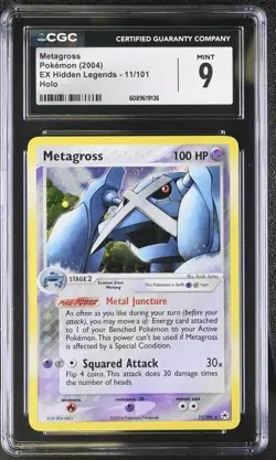 CGC 9 MINT Metagross 2004 EX Hidden Legends 11/101 Holo Pokemon Card - Image 1