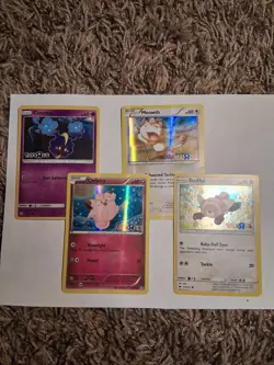 (See Desc) Cosmog, Clefairy, Stufful, And Meowth Toys R Us Exclusive Cards. - Image 1