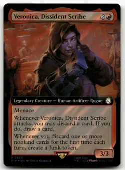 Veronica, Dissident Scribe (Extended Art) (Surge Foil) #923 NM Fallout Magic MTG - Image 1