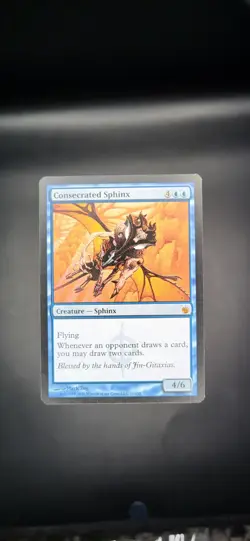 Consecrated Sphinx card Mirrodin Besieged #21 Mythic Magic The Gathering LP - Image 1