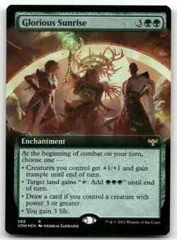 Glorious Sunrise (Extended Art) #388 (Foil) (NM) Crimson Vow VOW Magic MTG - Image 1