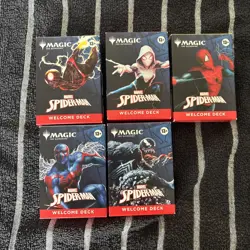 Magic the Gathering MTG Spiderman Welcome Decks Complete 5 Deck Set Sealed 2025 - Image 1