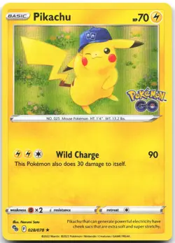 Pikachu 028/078 Holo Rare Pokemon GO Pokemon Holo Near Mint - Image 1