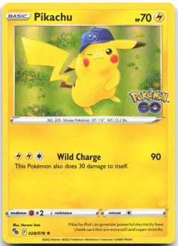 Pikachu 028/078 Holo Rare Pokemon GO Pokemon Holo Near Mint - Image 1